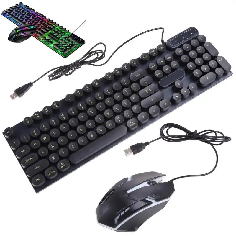 Y1UB Gaming Keyboard Mechanical Feel And Comfortable Metal Panel Round Keycap Backlit