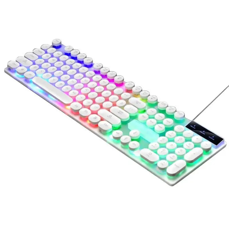 Y1UB Gaming Keyboard Mechanical Feel And Comfortable Metal Panel Round Keycap Backlit