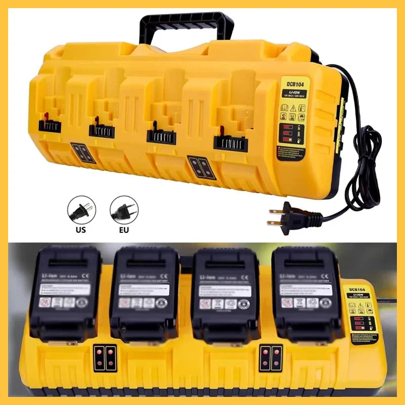 DCB104 for Dewalt Rapid Charger for Dewalt 12V 20V Max Battery Chargers 4 Port with 2 USB Ports, DCB204 DCB205 DCB127 DCB105
