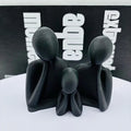 A Cozy 3D Ornament for a Family of Three, Abstract Minimalist Art Couple Decoration, Statue of Parents and Son, Light Luxury Home Desktop Decoration for Wine Cabinet, Living Room, Entrance, and Tv Cabinet, Is a Perfect Gift f