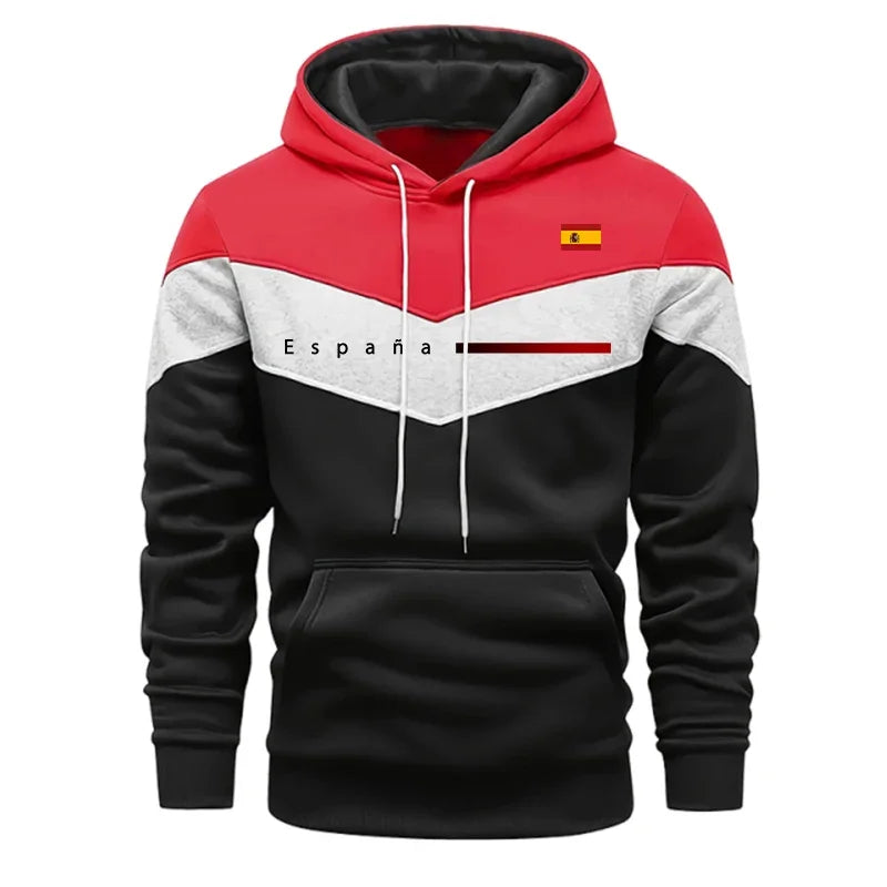 Spain Fashion Men's Set Hooded Sweatshirt Sweatpants Fall Winter Daily Casual Sports Jogging Suit Outdoor Comfort Hoodie Outfits