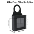 10pcs Kraft Paper Red Wine Gift Box Window Hanging Candy Box Biscuit Packaging Box Black White Card Folding Packaging Candy Gift