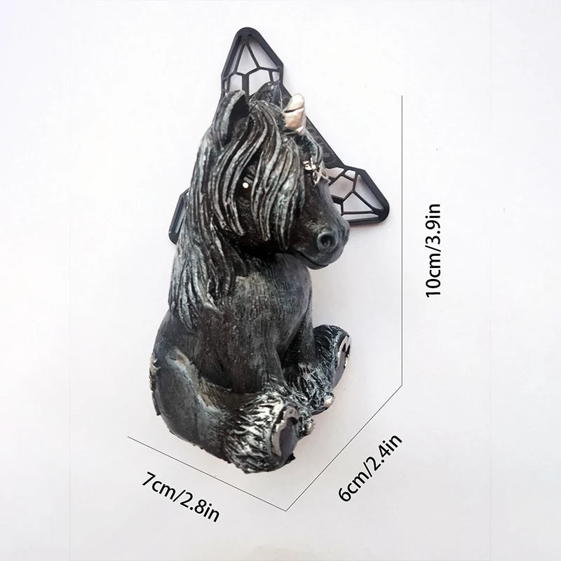 black unicorn decoration home decor creative household new   gift craft ornaments resin desktop statue   indoor outdoor garden