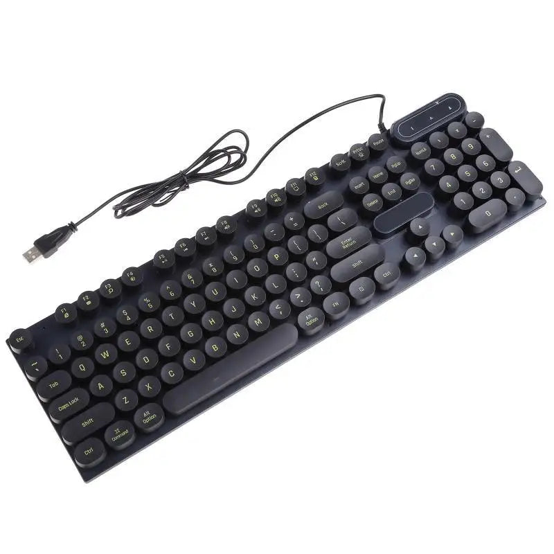 Y1UB Gaming Keyboard Mechanical Feel And Comfortable Metal Panel Round Keycap Backlit
