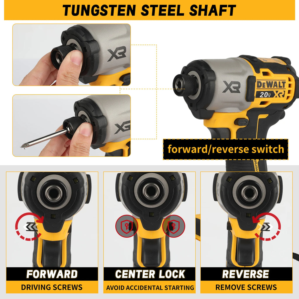 DEWALT 3400RPM DCF845 Brushless Cordless Impact Driver 20V Electric Screwdriver Compact Industrial DIY Repair Power Tools