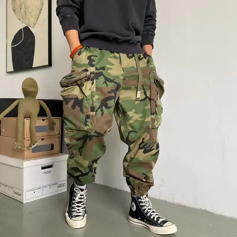 Pantalones bombachos de camuflaje tctico para hombre ropa de entrenamiento multifuncional holgadainformal para deportes al aire