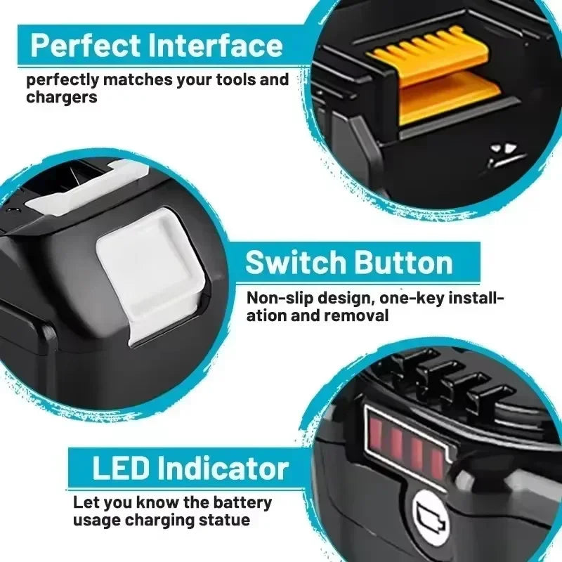 🍃🍃🍃2026 New Makita 18V BL1850B 6.0Ah Lithium Battery for LXT/TD173D/BL1830/BL1860/TW251D/TD251DZ Power Tools Replacement