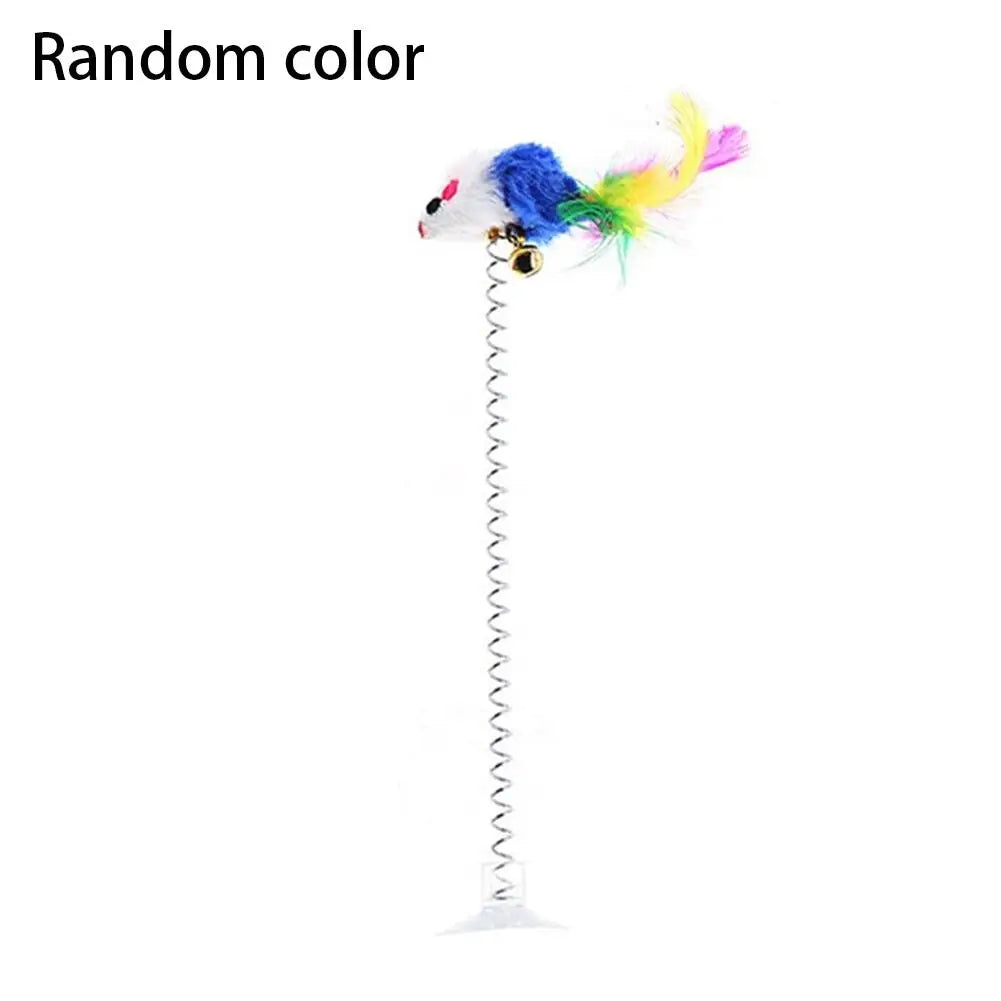 Cartoon Pet Cat Toy Stick Feather Rod Mouse Toy With Mini Bell Cat Catcher Teaser Interactive Cat Toy