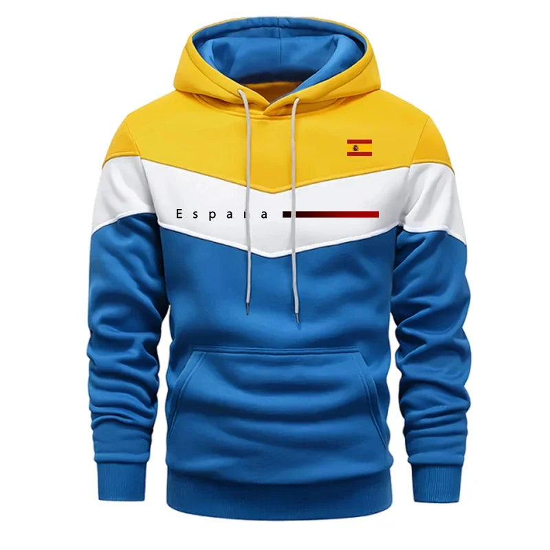 Spain Fashion Men's Set Hooded Sweatshirt Sweatpants Fall Winter Daily Casual Sports Jogging Suit Outdoor Comfort Hoodie Outfits