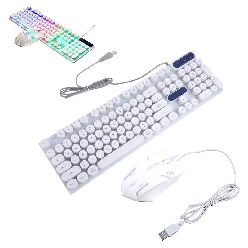 Y1UB Gaming Keyboard Mechanical Feel And Comfortable Metal Panel Round Keycap Backlit