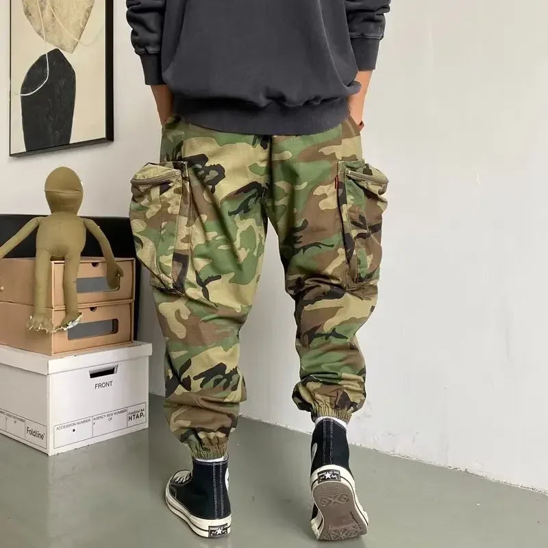 Pantalones bombachos de camuflaje tctico para hombre ropa de entrenamiento multifuncional holgadainformal para deportes al aire