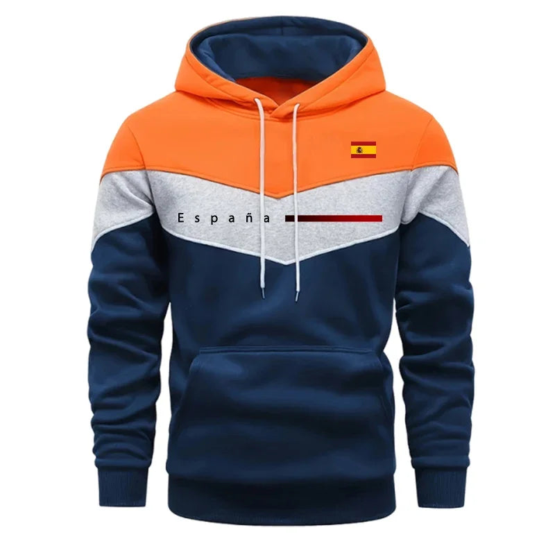 Spain Fashion Men's Set Hooded Sweatshirt Sweatpants Fall Winter Daily Casual Sports Jogging Suit Outdoor Comfort Hoodie Outfits
