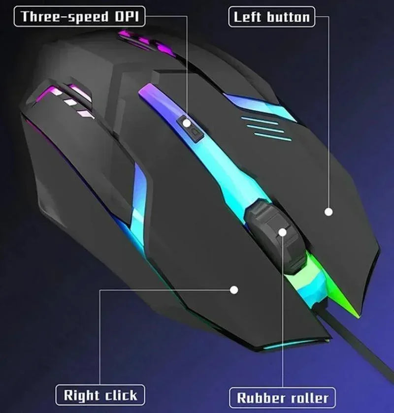 New Latest High-quality Ergonomic Gaming Mouse, Suitable for Desktop and Laptop Computers, 4-button USB RGB Backlit Mouse