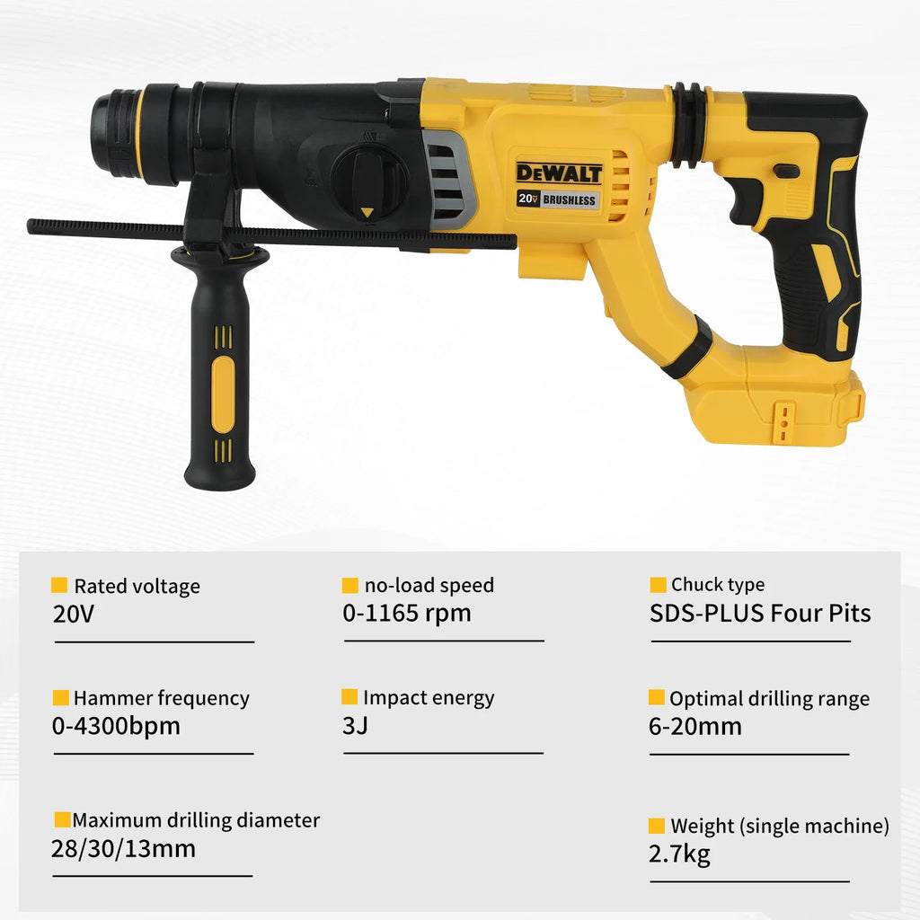 DEWALT DCH263 20V Brushless Wireless Hammer SDS Handle in D Rotary Electric Hammer Concrete Wall Drill Hole Power Tools