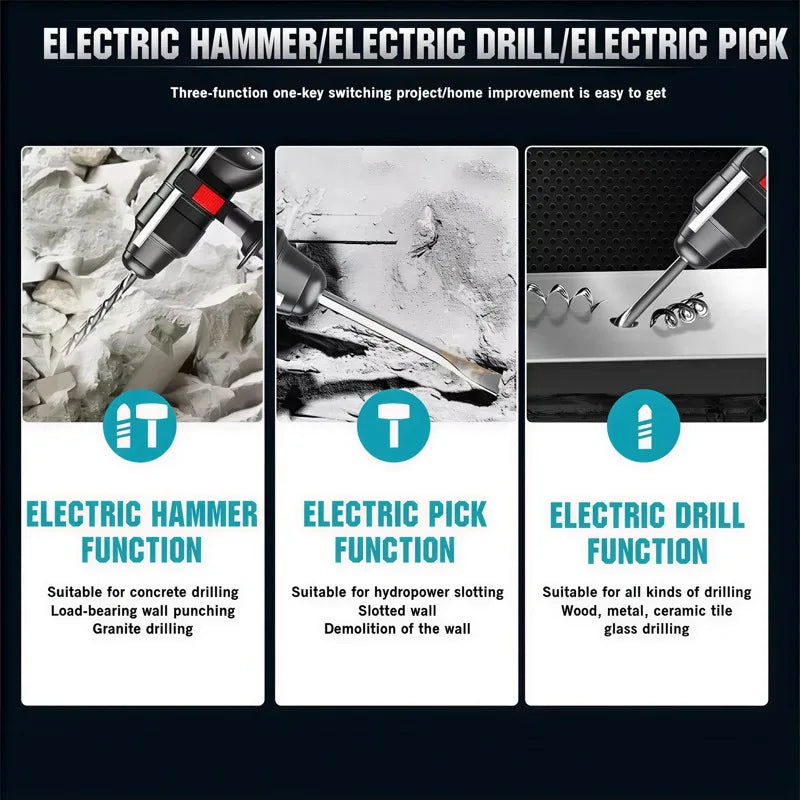 💯2026 New Makita 26MM Cordless Hammer Brushless Electric Hammer 18V Lithium Battery Wireless Drills For Makita 18v Power Tools⚡