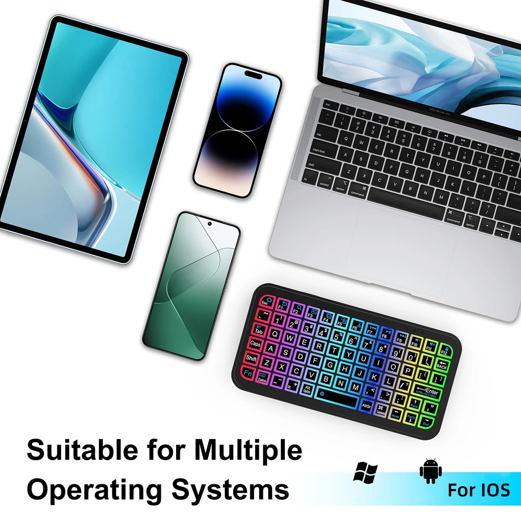Keyboard For Tablet Android iOS Windows Wireless Mouse Rechargeable Keyboard Bluetooth 5.2 Backlit Keyboard For iPad Phone