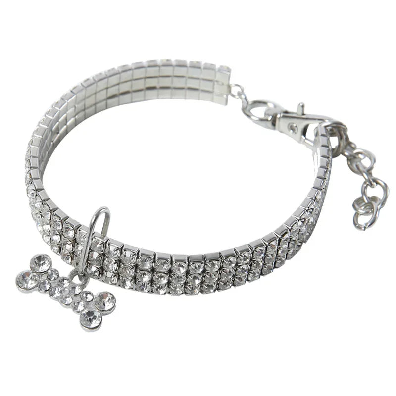 Dog Collar Rhinestone Jewelry Chihuahua Crystal Jewelry Adjustable Engraved Text Dog Accessories Collar Perro Ошейник Для Собак