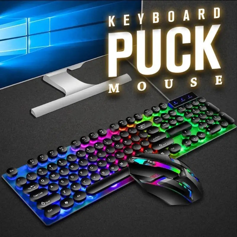 Y1UB Gaming Keyboard Mechanical Feel And Comfortable Metal Panel Round Keycap Backlit