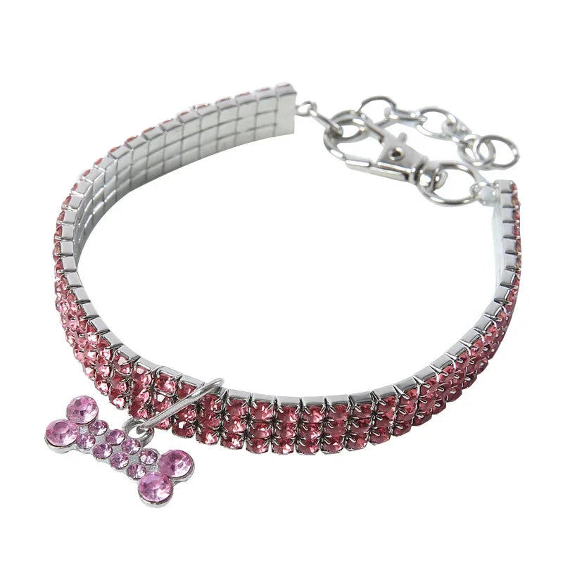 Dog Collar Rhinestone Jewelry Chihuahua Crystal Jewelry Adjustable Engraved Text Dog Accessories Collar Perro Ошейник Для Собак