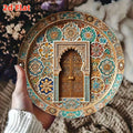 1 Moroccan-style door decoration - turquoise, gold, and beige Arabic arch - suitable for homes and cafés