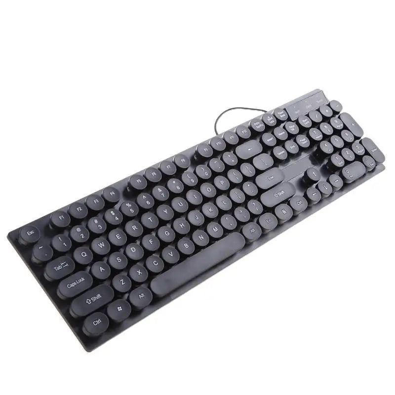 Y1UB Gaming Keyboard Mechanical Feel And Comfortable Metal Panel Round Keycap Backlit