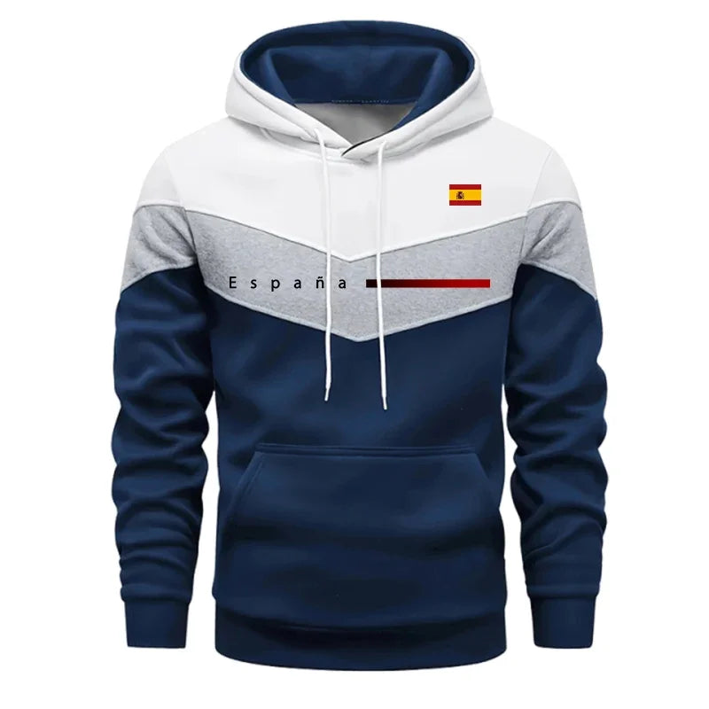 Spain Fashion Men's Set Hooded Sweatshirt Sweatpants Fall Winter Daily Casual Sports Jogging Suit Outdoor Comfort Hoodie Outfits